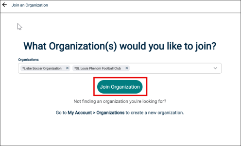join organization button